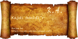 Kajdi Adolár névjegykártya
